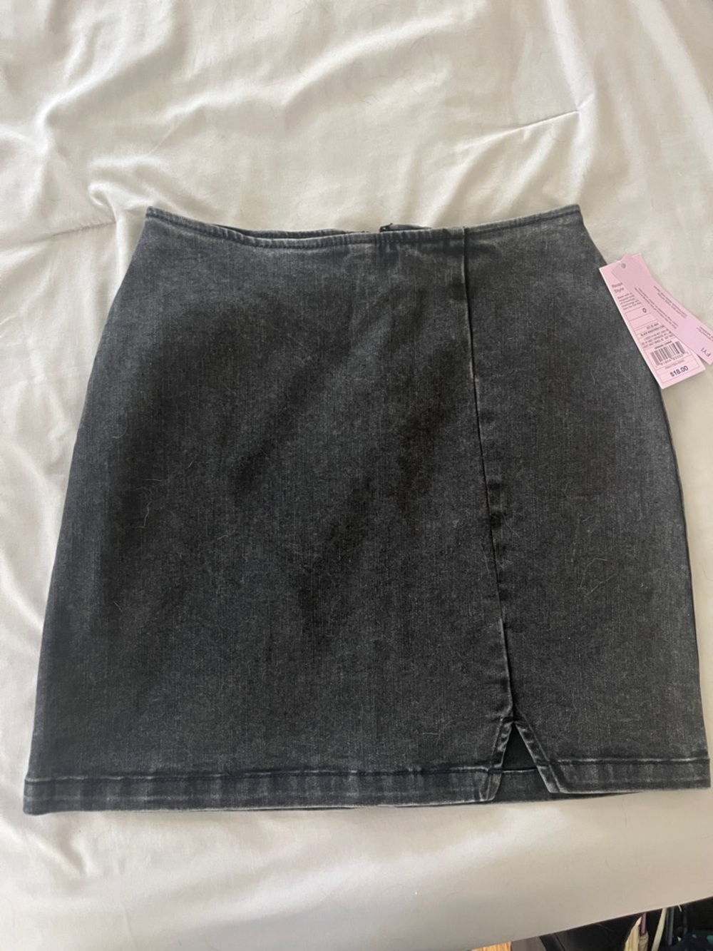 wild fable Black Denim Mini Skirt with Front Notch Size 0